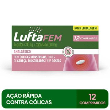 Luftafem Ibuprofeno 200mg + Paracetamol 500mg 12 comprimidos