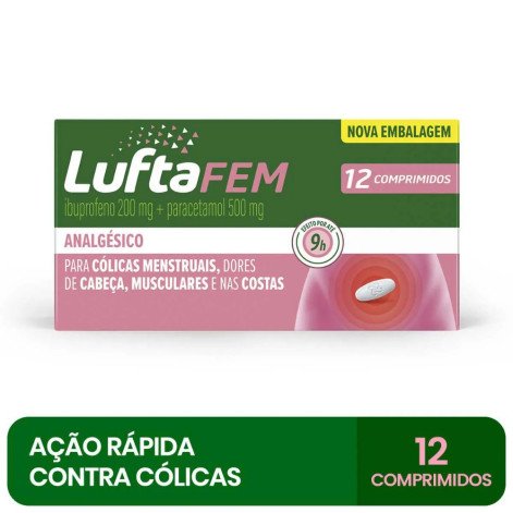 Luftafem Ibuprofeno 200mg + Paracetamol 500mg 12 comprimidos
