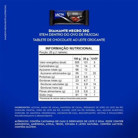 Ovo de Páscoa Lacta Diamante Negro e Laka 494g