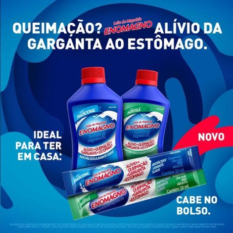 Leite de Magnésia EnoMagno Hortelã Suspensão Oral 350ml