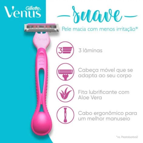 Aparelho de Depilação Gillette Venus Suave com 2 Unidades