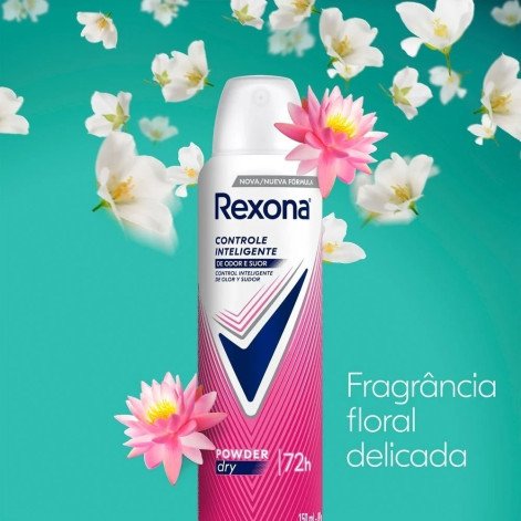 Desodorante Antitranspirante Aerosol Feminino Rexona Powder Dry 72 Horas 150ml