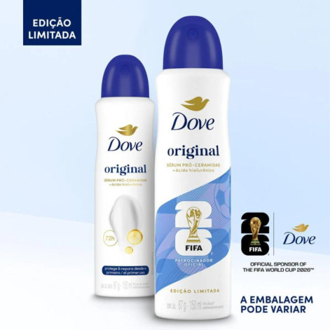  Desodorante Antitranspirante Aerosol Dove Original Feminino 72h 150ml
