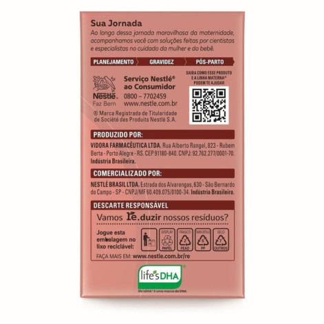 Suplemento Alimentar Adulto Nestlé Materna Ômega 3 Dha De Óleo De Alga 30 Cápsulas