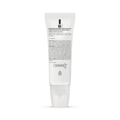Protetor Solar Facial Neutrogena Sun Fresh Derm Care Oil Control Fluido Cor 3.0 FPS80 40ml