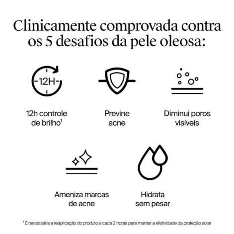 Protetor Solar Facial Neutrogena Sun Fresh Derm Care Oil Control Fluido Cor 3.0 FPS80 40ml