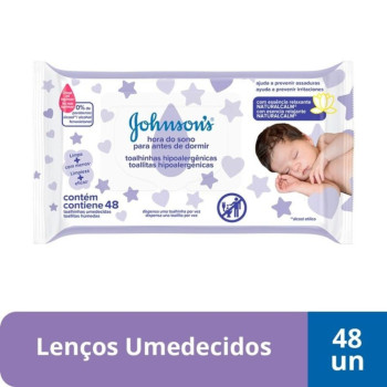 Lenço Umedecido Johnson's Baby Hora do Sono Hipoalergênico Sem Álcool 48 unidades