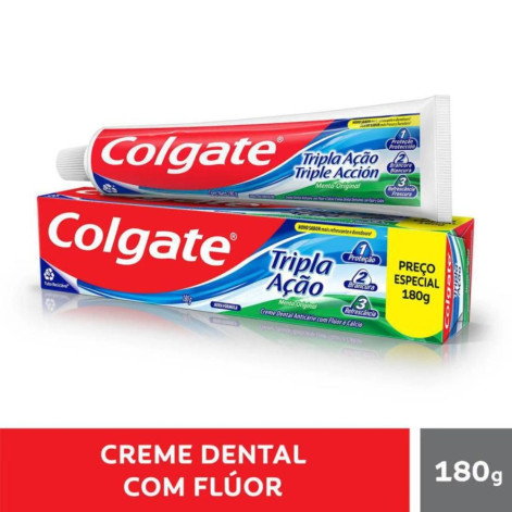 Creme Dental Colgate Tripla Ação Anticárie Menta Original 180g
