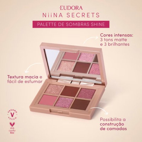Paleta de Sombras Niina Secrets Shine Rose 5,4g