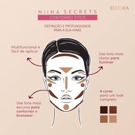 Contorno Facial Niina Secrets Stick Cor 01 5g