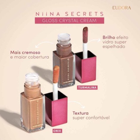 Gloss Labial Niina Secrets Crystal Cream Ônix 7ml