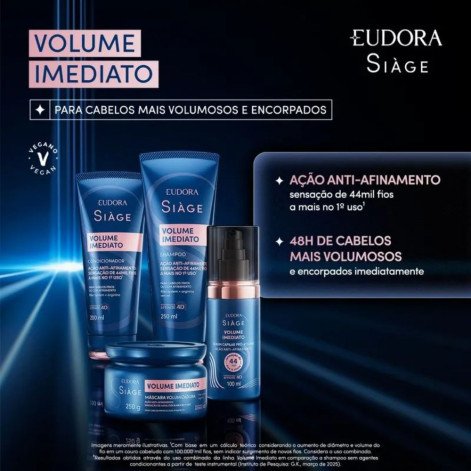 Sérum Capilar Pró-Volume Eudora Siàge Volume Imediato 100ml