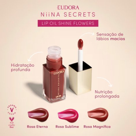 Lip Oil Niina Secrets Flower Rosa Magnífica 7ml