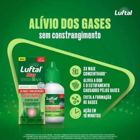 Luftal Max Simeticona 150mg/ml Cereja Gotas 15ml
