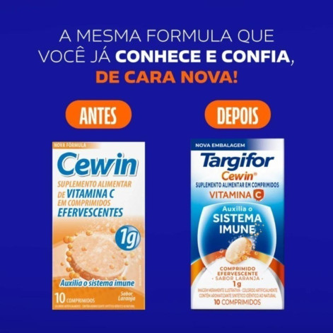 Vitamina C Efervescente Targifor TeProtege Imunidade 1g 10 comprimidos