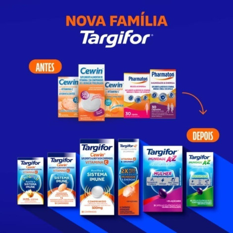 Vitamina C Efervescente Targifor TeProtege Imunidade 1g 10 comprimidos