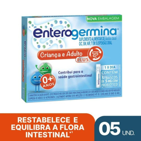 Enterogermina Criança e Adulto 5 Frascos de 5ml