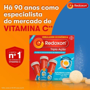 Vitamina C Efervescente Redoxon Tripla Ação 30 comprimidos