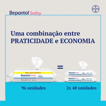 Lenço Umedecido Bepantol Baby Hipoalergênico com Pró Vitamina B5 Sem Fragrância 96 unidades
