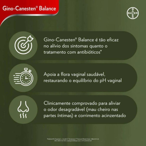 Gino-Canesten Balance Gel Vaginal Com 7 Aplicadores de 5ml Bayer