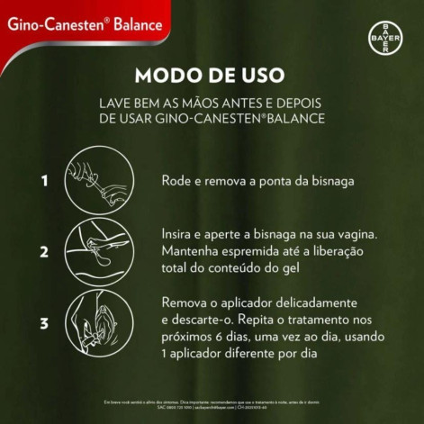 Gino-Canesten Balance Gel Vaginal Com 7 Aplicadores de 5ml Bayer