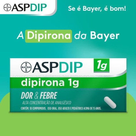 Dipirona AspDip 1g 10 Comprimidos