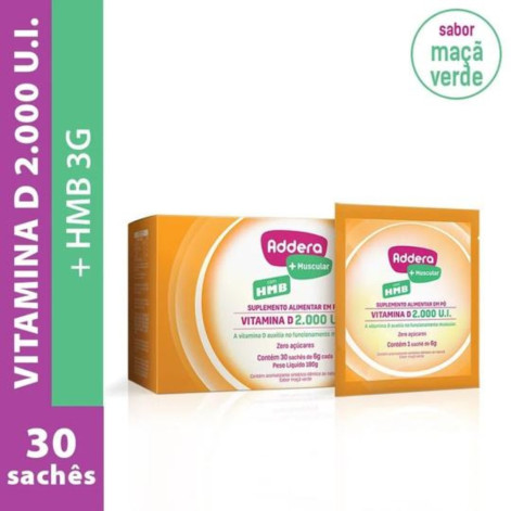 Vitamina D Addera + Muscular HMB 2.000UI com 30 Sachês