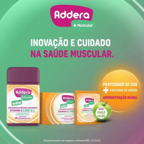 Vitamina D Addera + Muscular HMB 2.000UI com 30 Sachês