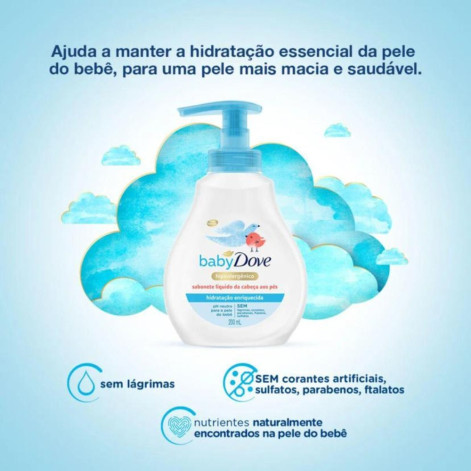 Sabonete Líquido Dove Baby Hidratação Enriquecida com 200ml