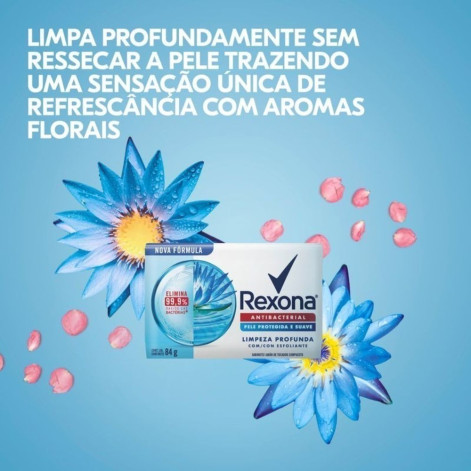 Sabonete em Barra Antibacterial Limpeza Profunda Rexona Cartucho 84g