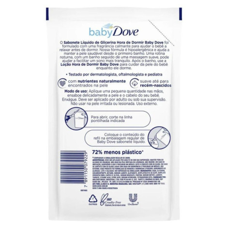 Sabonete Líquido Baby Dove Hora de Dormir Hidratação Relaxante Refil com 180ml