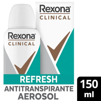 Desodorante Antitranspirante Aerosol Rexona Clinical Refresh Feminino 96h 150ml