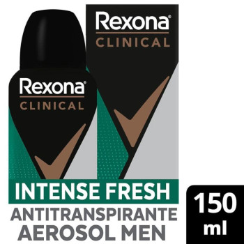 Desodorante Antitranspirante Aerosol Rexona Clinical Intense Fresh Masculino 96h 150ml