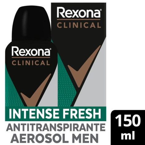 Desodorante Antitranspirante Aerosol Rexona Clinical Intense Fresh Masculino 96h 150ml
