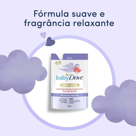 Refil Sabonete Líquido de Glicerina Dove Baby Hidratação Relaxante Hora de Dormir 400ml