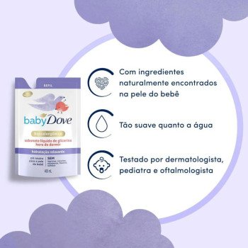 Refil Sabonete Líquido de Glicerina Dove Baby Hidratação Relaxante Hora de Dormir 400ml