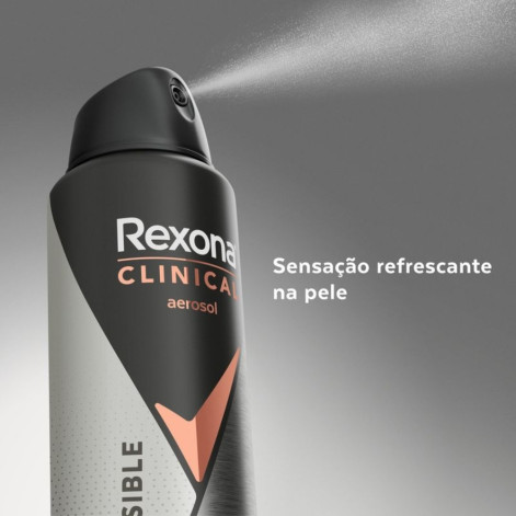 Desodorante Antitranspirante Aerosol Rexona Clinical Invisible 96h 150ml