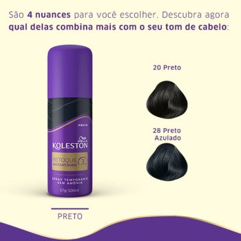 Retoque Instantâneo Spray Koleston Preto 100ml