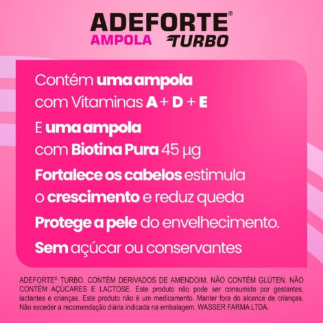 Adeforte Turbo Solução Oral 1 Ampola + 1 Ampola de Biotina 3ml