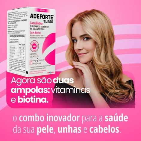 Adeforte Turbo Solução Oral 1 Ampola + 1 Ampola de Biotina 3ml