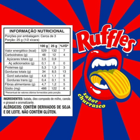 Batata Frita Ruffles Elma Chips Ondulada Churrasco 68g