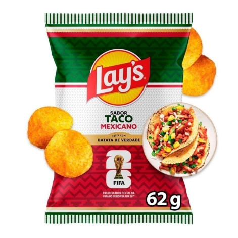 Batata Frita Lisa Lays Taco Mexicano 62g