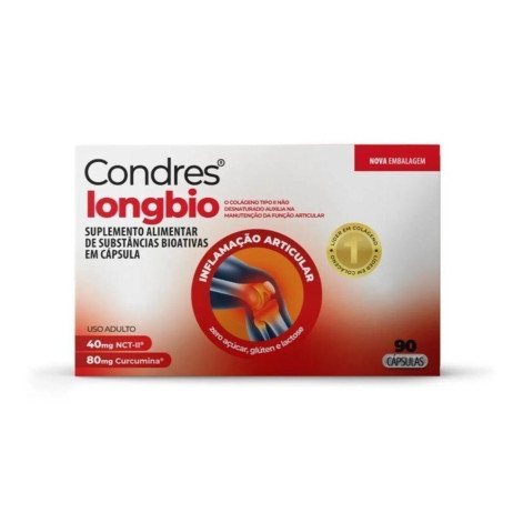 Colágeno Tipo II Não Hidrolisado Condres Long Bio Curcumina 90 cápsulas