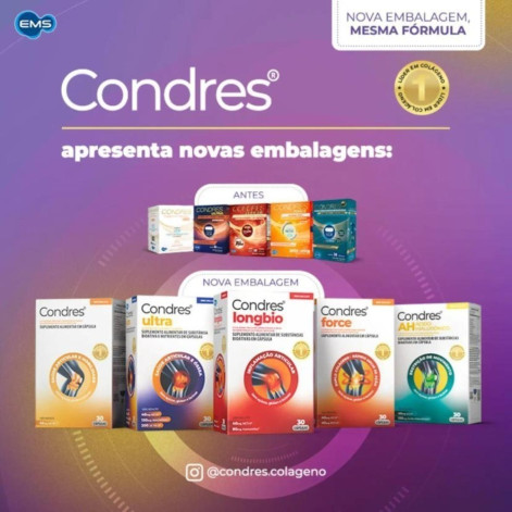 Colágeno Tipo II Não Hidrolisado Condres Long Bio Curcumina 90 cápsulas