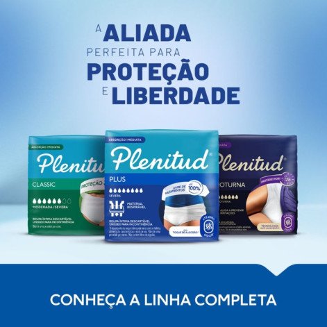 Roupa Íntima Descartável Unissex Plenitud Plus P/M Absorção Intensa 24 unidades