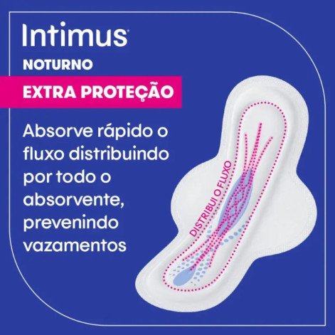 Absorvente Intimus Noturno Toda Protegida Cobertura Suave Com Abas 45 unidades