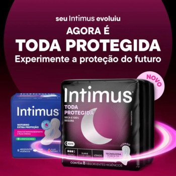 Absorvente Intimus Noturno Toda Protegida Cobertura Seca Com Abas 45 unidades