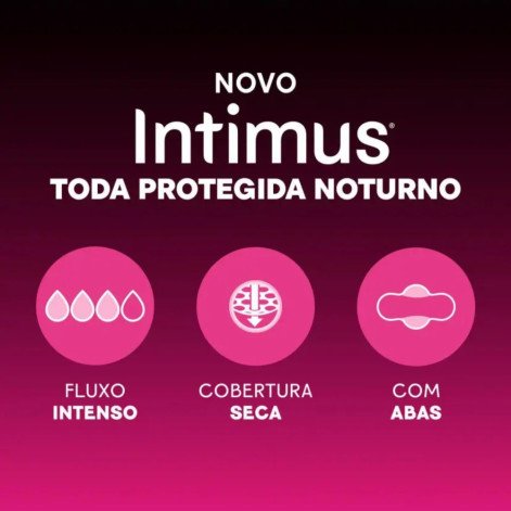 Absorvente Intimus Noturno Toda Protegida Cobertura Seca Com Abas 45 unidades