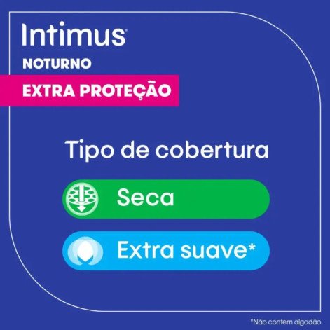 Absorvente Intimus Noturno Toda Protegida Cobertura Seca Com Abas 45 unidades