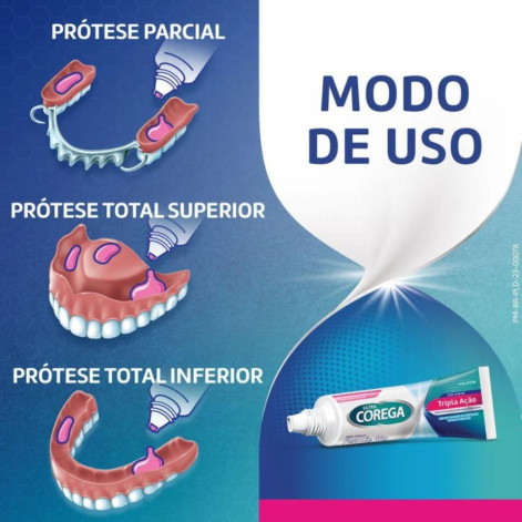 Creme Fixador de Dentadura Ultra Corega Tripla Ação Sem Sabor 40g